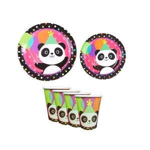 Ensemble de décorations de fête Panda <span class=keywords><strong>Vaisselle</strong></span> d'<span class=keywords><strong>anniversaire</strong></span> pour enfants comprenant des assiettes Serviettes Tasses-Décorations de mariage - Product Image 1