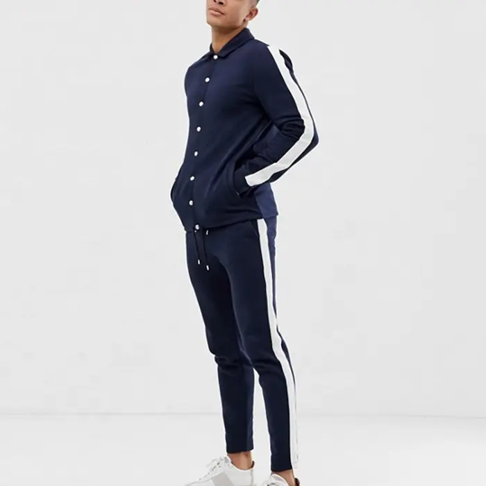 새로운 도착 디자인 자신의 tracksuit 2020 사용자 정의 디자인 스포츠 남성 트랙 정장/버튼 Sweatsuit