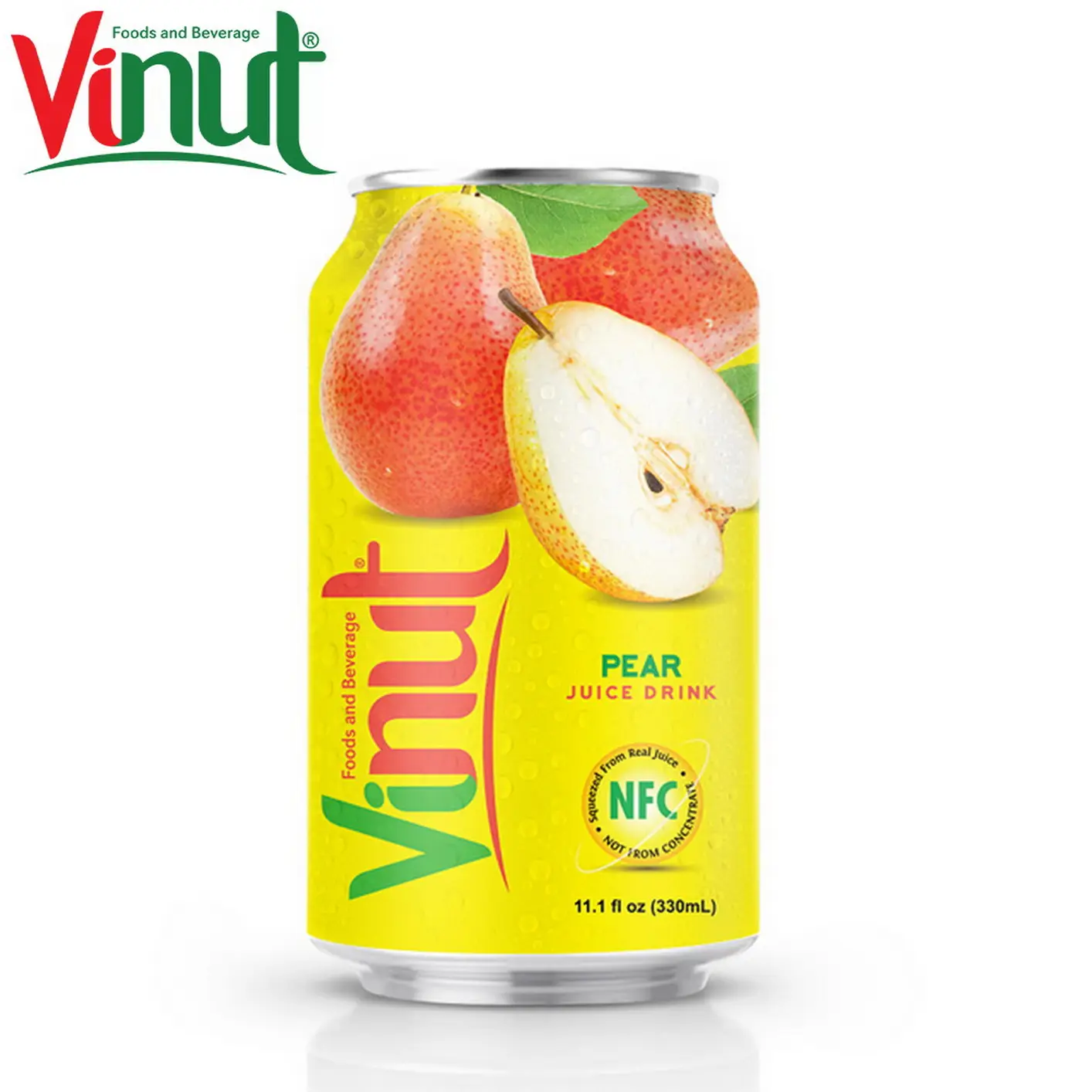 330ml VINUT Can (Tinned) Original Taste Pear Juice Exporters Beverage Customize Formulation Most Preferred ISO Certificate