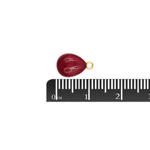 Colgante de Plata de Ley con Forma de Pera de Corindón Rubí de 10 a 12 mm con Argolla Chapada en Oro - Product Image 4