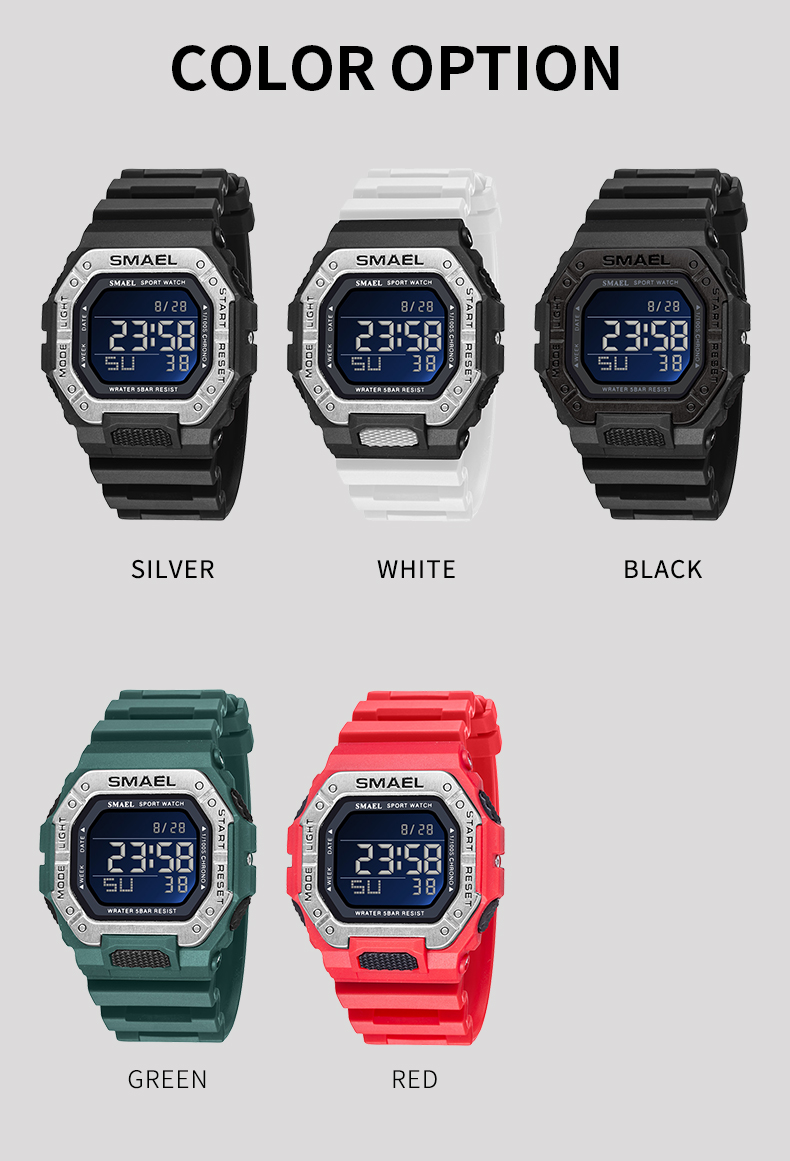Best selling digital watch for kids colorful SMAEL 8059 fashion water resistance sport watch children