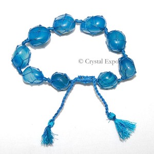 Wholesaler of Blue Onyx Netted <b>Bracelets</b> : Blue Onyx Netted <b>Bracelets</b> For Sale Handmade <b>Healing</b> Mascot style - Product Image 1