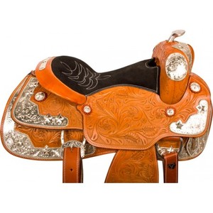Selle Western en cuir véritable de haute qualité, quincaillerie en acier inoxydable, design personnalisable, fournitures équestres haut de gamme, vente en gros - Product Image 1