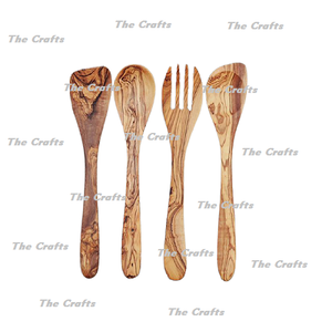 Lot de 6 couverts 3 cuillères 3 fourchettes Meilleur ensemble de couverts en bois design pour hôtel et restaurant - Product Image 5