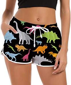 Pantalones cortos elásticos de cintura alta para mujer, de tela tejida personalizada, para verano e invierno - Product Image 6