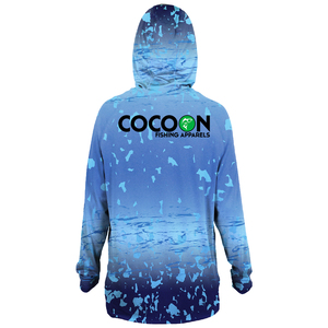 Sudadera con capucha de pesca con logo personalizado, azul tie-dye, para hombre, UPF 50, anti-UV, manga larga, tipo jersey, para hombre. - Product Image 3