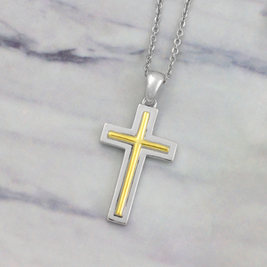 Chaîne de collier avec pendentif en croix, plaqué or, 925, Kolye - Product Image 2