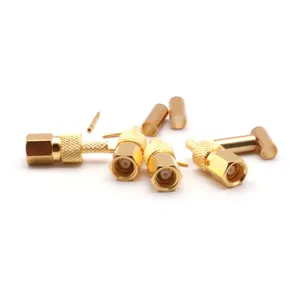 RF Coax Connector Coaxial Sma Connector for RG174 RG316 Brass Sma Female Jack Clamping Rf Connector Lmr240 Solder 50 Ohm Coaxial