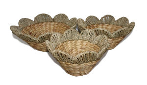 ถาดใส่อาหารอเนกประสงค์ถาดเสิร์ฟสำหรับตกแต่งงานทอจากหญ้าทะเลทรงกลม - Product Image 3