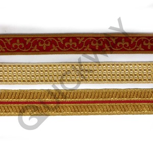 ผ้าลูกไม้สีทอง,ผ้าลูกไม้ Mylar ถักเปียสีทอง - Product Image 5