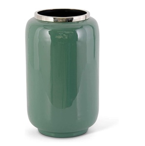 Florero verde plateado y esmaltado, decoración creativa para el hogar, accesorio - Product Image 1