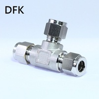 Raccord de tuyau hydraulique en acier inoxydable TEE 3/8" OD de la marque TAIWAN UNION DFK, certifié SAE/JIC NPT DIN ISO 9001, modèle 01UT020 CNC