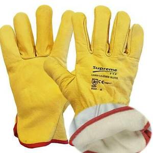 Guantes de seguridad para trabajadores de la construcción amarillos OEM, tamaño XL, impermeables, protectores de manos de cuero para conducir, Impresión de logotipo, soldadura - Product Image 1