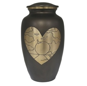 ทองแดงโบราณสลักรูปหัวใจที่ระลึกโลหะทองเหลือง/อลูมิเนียมผู้ใหญ่ศพมนุษย์โกศศพ - Product Image 2