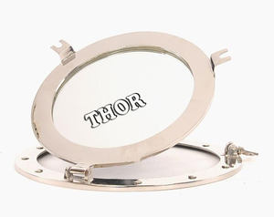 กระจกทรงกลมสำหรับเรือเดินสมุทร ขนาด 16 นิ้ว ชุบนิกเกิล หนักแน่น ทนทาน ใช้ตกแต่งบ้าน ห้องนอน หรือติดผนัง - Product Image 5