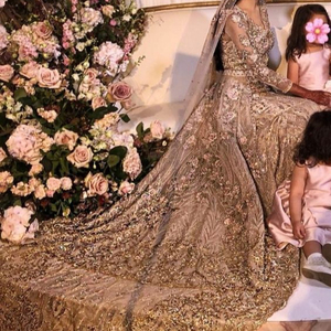 Veste de mariée élégante et lourde avec LEHENGA, avec de belles perles de verre de cristal embellir et en résine, pour mariage, 2021 - Product Image 1