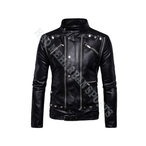 Blouson en cuir PU homme, tenue d'automne décontracté, pour motard, moto, - Product Image 3