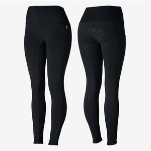 Venta al por mayor de mallas de montar a caballo pantalones de las mujeres pantalones ropa ecuestre 4 vías elástico silicona estampado medias con bolsillo - Product Image 5