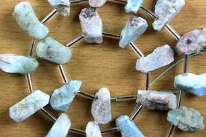 Impressive Rough Gemstone 21 Pieces Natural Larimar Uneven Shape Untreated Rough Top Side <b>Drill</b> Making Handmade <b>Jewelry</b> - Product Image 5