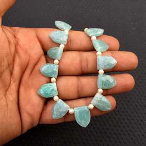 ธรรมชาติ Amazonite พลอย21ชิ้นเหลี่ยมเพชรพลอยครึ่งเม็ด Marquise สำหรับ DIY สร้อยข้อมือสร้อยคอเครื่องประดับทำ - Product Image 5