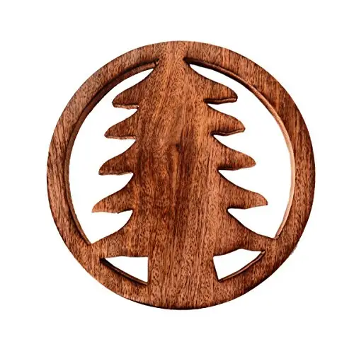 Dessous de plat en bois de mangue pour ustensiles de cuisine et tables à manger, accessoire de personnalisation, emballage à un coût abordable