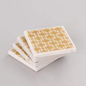 Dessous de verre en métal marbre, forme personnalisée, dessous de tasse à usage d'hôtel, Design de feuille, meilleure vente, décoration de Table pour la maison, 5 pièces - Product Image 4