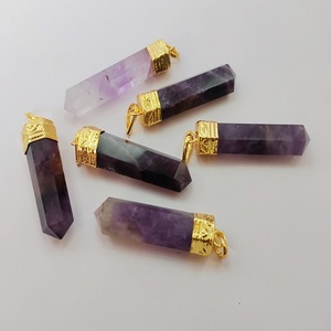 Feng Shui Reiki Guérison Cristal Pendentif Élégant Naturel Améthyste Gemme Hexagone À Facettes Petit Point Pierre Semi-Précieuse Artisanat - Product Image 1