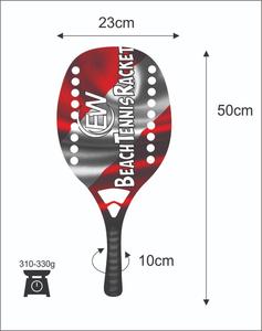 Raquetas de Tenis Playa de 20 mm con Cara de Fibra de Carbono, Empuñadura de Fibra de Carbono y Vidrio, Peso de 320-340 g, Longitud de 50 cm - Product Image 1