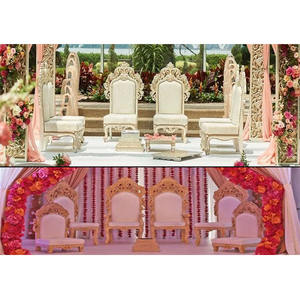 Vidhi-Juego de sillas de boda india, Mandap de madera, diseño moderno - Product Image 1