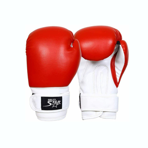 Shiny Boxing Gloves <b>Glittered</b> Punching Gloves <b>Red</b> & White Color Heavy Duty Highly Durable Boxing Gloves - Product Image 3