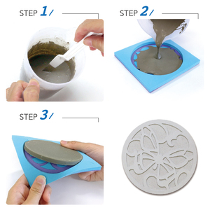 DIY Round Cement Concrete Coaster Kit Oriental Design Reusable Stone Mat Pad - Product Image 1