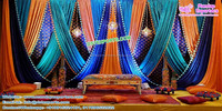 Toile de fond colorée sur le thème de l'arc-en-ciel pour mariage hindou, rideaux de fond pour mariage, rideaux de fond pour sangeet, rideaux de fond pour mariage mehndi
