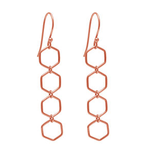 Texture Boucles d'oreilles en or rose Boucles d'oreilles rares en argent sterling 925 Bijoux Boucles d'oreilles à la mode pour les fiançailles de mariage pour les femmes. - Product Image 2