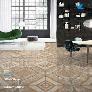 Baldosa de porcelana de buen precio con diseño brillante marrón elegante y personalizado 600x600 600x1200 con embalaje digno de exportación - Product Image 2