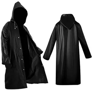 Black Fashion Adult Waterproof Long Raincoat Women Men Rain coat Hooded For Outdoor Hiking Travel Fishing Climbing Rain Suit