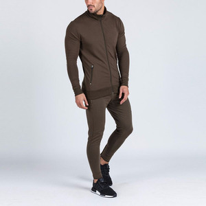 High Quality Men's Front Zipper & Zip Pockets Sports Active Wear Tracksuit Men's Collar Zip Sweatsuit - Product Image 5