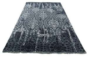 Modern Wool Silk Carpet 21960 Series <b>Grey</b> <b>Rug</b> New Embroidery 3D Hand Knotted Logo Abstract Commercial Anti-slip Reversible Set - Product Image 3