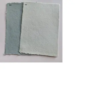 custom made deckle edged handmade papers in pastel blue shades suitable for use in wedding cards, menu card and stationery