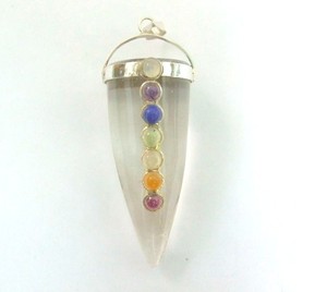 จี้คริสตัลทรงกรวยจักระที่สร้างขึ้นมาเฉพาะ925สีเงิน | รับจี้คริสตัลทรงกรวยจักระเงิน925 - Product Image 1