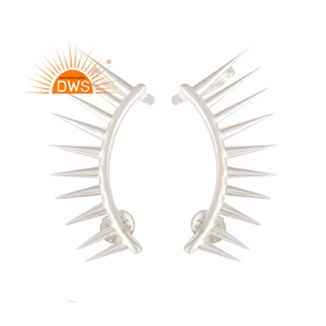 925 Fine Sterling Silver Handmade <b>Cuff</b> <b>Earring</b> for Women Silver Jewelry Manufacturer - Product Image 1