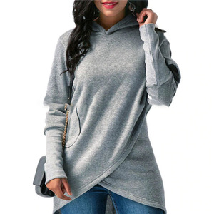 Vente en gros de sweats à capuche pour femmes de haute qualité avec motif croisé 100% coton Streetwear col à capuche brodé - Product Image 3