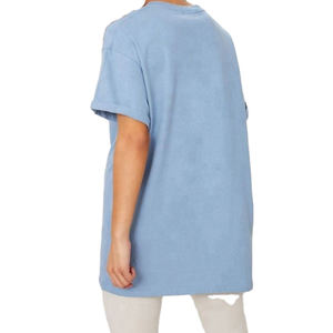 Camisetas de algodón con cuello redondo para mujer, ropa de gran tamaño con logo personalizado, color blanco, gran oferta, precio barato - Product Image 3