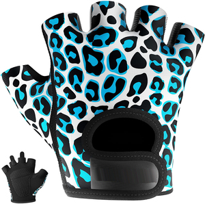 <b>Leopard</b> <b>Print</b> Lifting & Rowing <b>Gloves</b> (Pair) Lightweight Vegan Medium Padded Microfiber Leather <b>Gloves</b> for Men and Women - Product Image 1