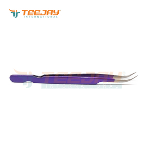 Pincettes courbées en poudre de couleur violette, pour extensions de cils, avec Base, outil de levage de faux cils, outil de soins de beauté, 1 pièce - Product Image 4
