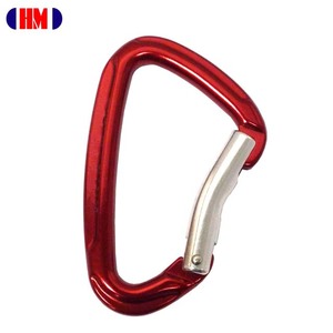 CE UIAA Certified D Shaped Aluminum Bent Gate Climbing Hook Carabiner - Product Image 1