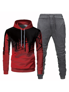 Chándal a granel para hombre, Sudadera con capucha de Color, pantalones de chándal para correr, conjunto de ropa deportiva, sudaderas con capucha y sudaderas para hombre, camiseta de gran tamaño - Product Image 2