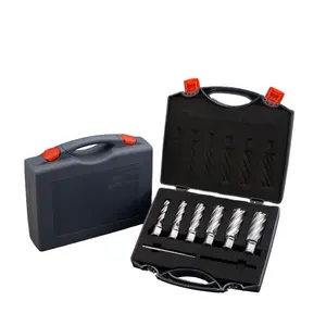 Power tools annular cutter set with pilot pins for use with magnetic drills