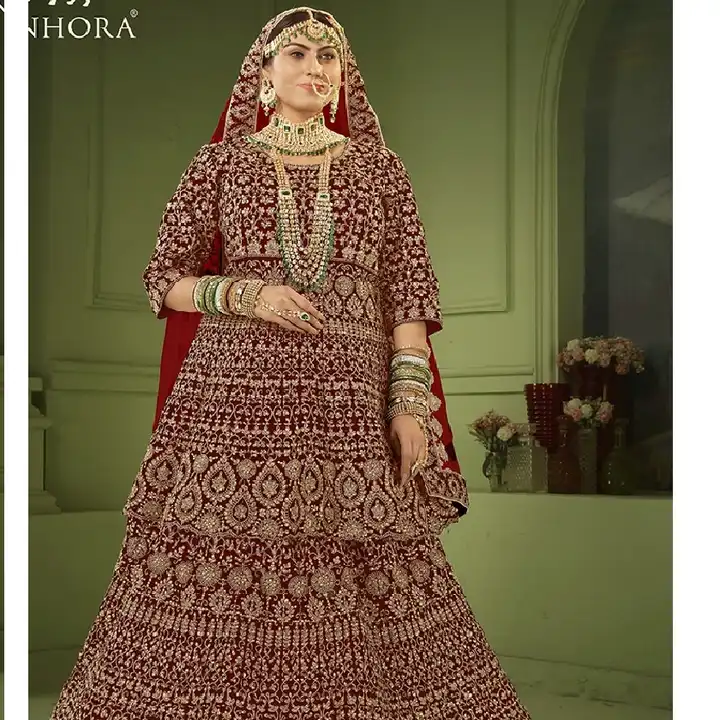 Golden Lehenga Choli Red Dupatta Pakistani Wedding Dress – Nameera by Farooq