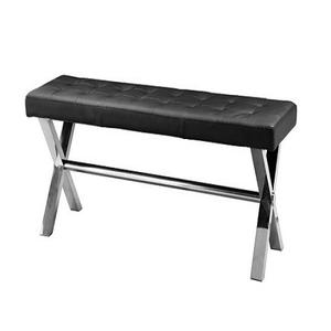 <b>Metal</b> Silver Color <b>Bench</b> With Leather Seat Greatest Quality Rectangular Shape <b>Bench</b> For Living Room Decor - Product Image 1