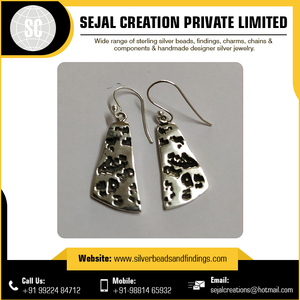 Cantidad al por mayor Pendientes tribales de Plata de Ley 925 Hallazgos y componentes de joyería de superficie lisa - Product Image 3